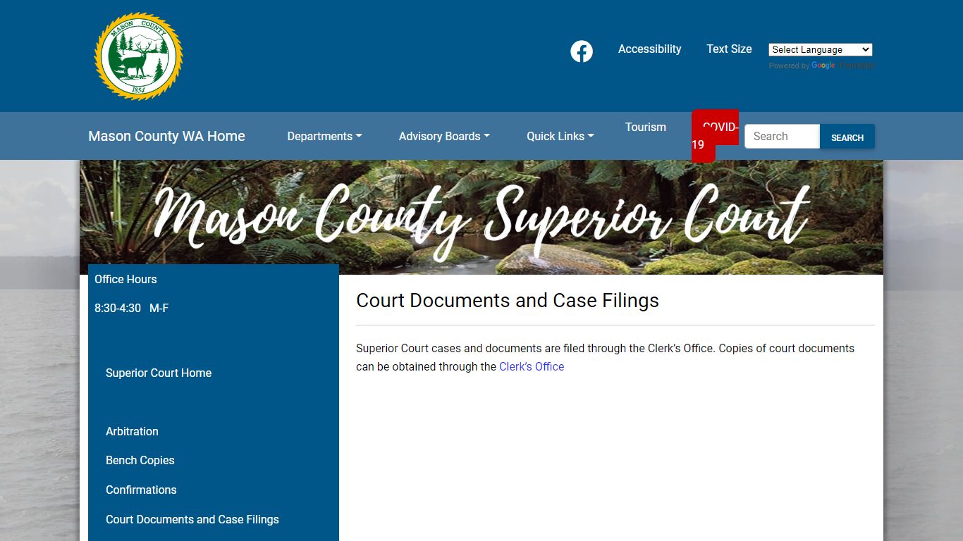 Mason County Superior Court - Court Documents and Case Filings